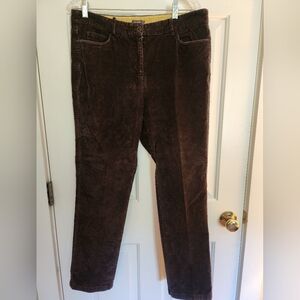 Jmclaughlin Brown Straight Leg Corduroy Pants Size 12 29in Inseam Fall Classic